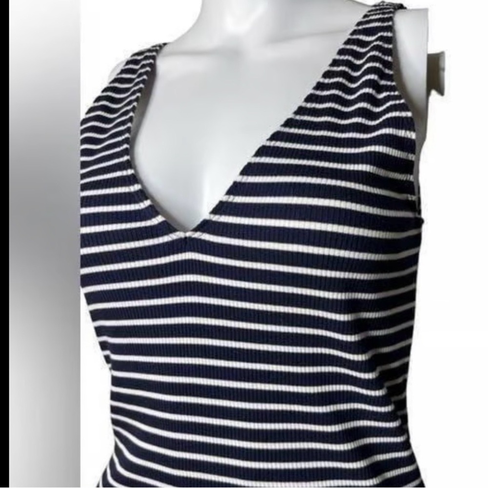 Express Navy and White Striped Tank Top